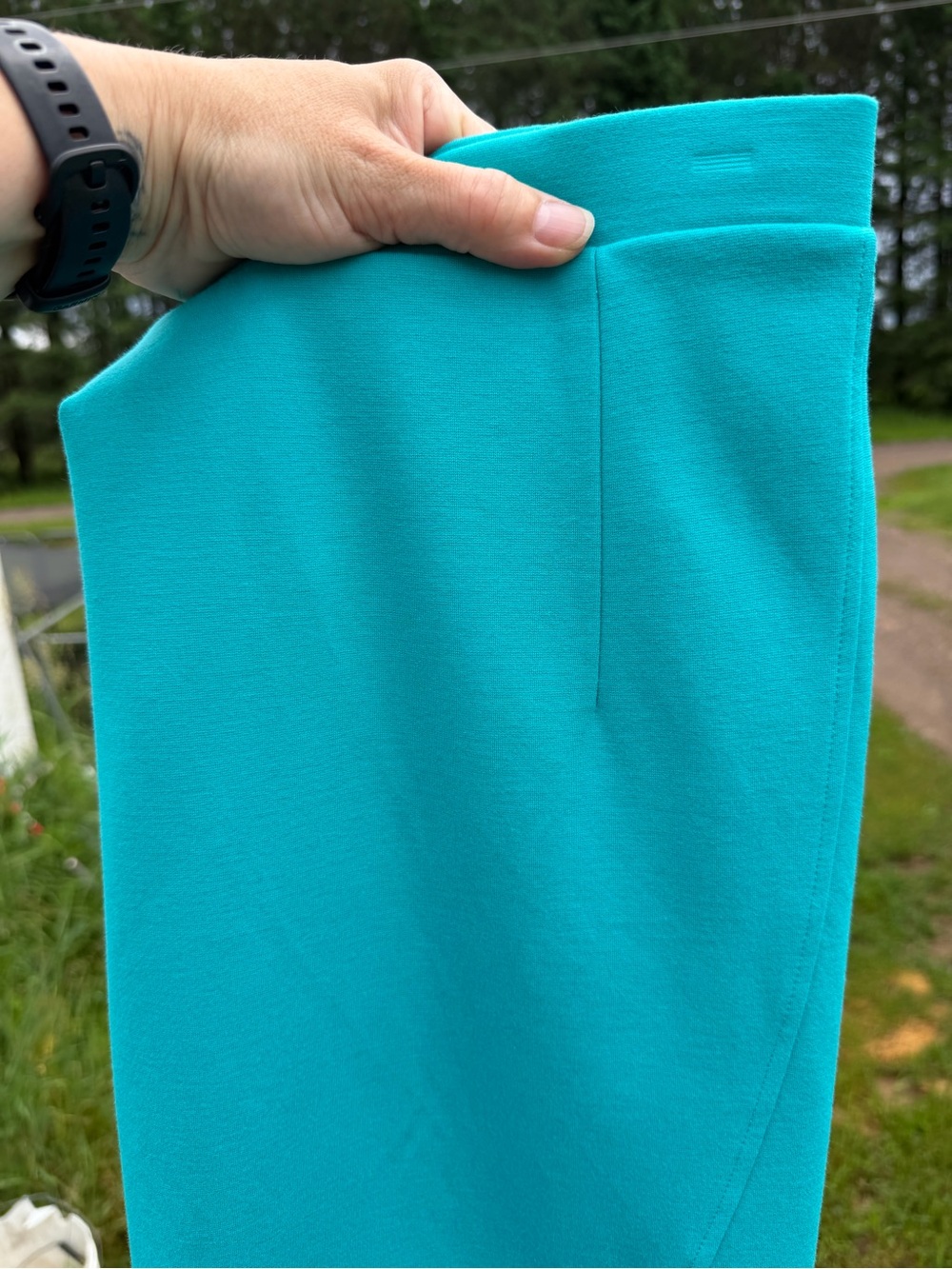Maurices XL Turquoise Blue Tulip Wrap Pencil Skirt Pull On Stretch Career Office - Picture 8 of 8